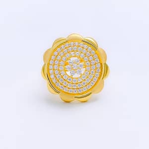 Exclusive Flower Top CZ Statement Ring