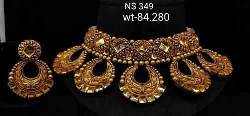 New Latest Design Gold Necklace With Earrings