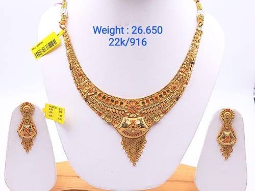Gold Set ( Necklace with Jhale )