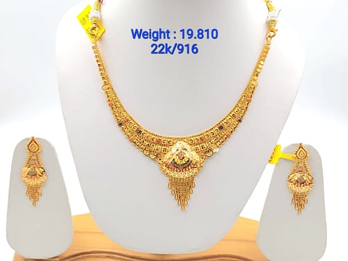 Gold Set ( Necklace with Jhale )