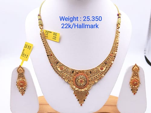Gold Set ( Necklace with Jhale )
