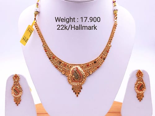 Gold Set ( Necklace with Jhale )