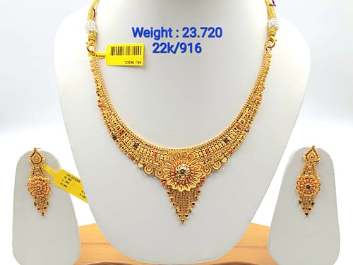 Gold Set ( Necklace with Jhale )