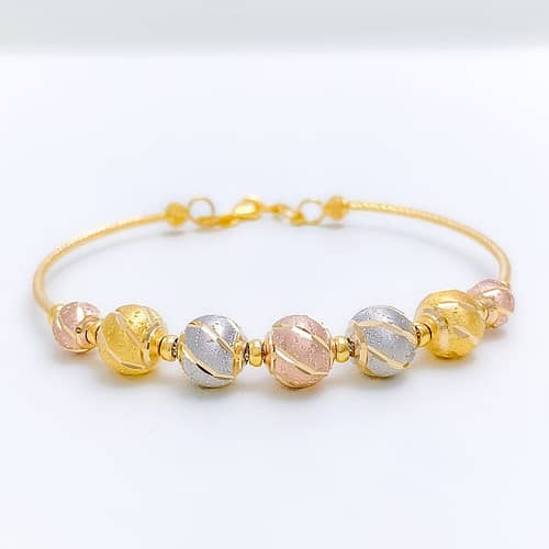 Striped ThreeTone Bangle Bracelet - Image 5