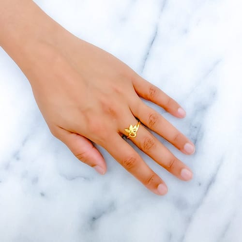Reflective Open Flower Ring - Image 2