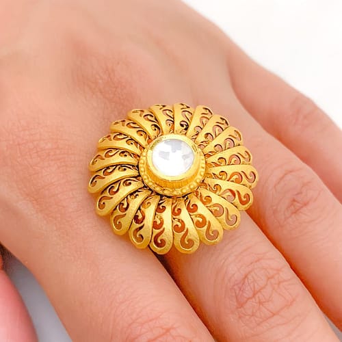 Grand Antique Flower Ring - Image 2