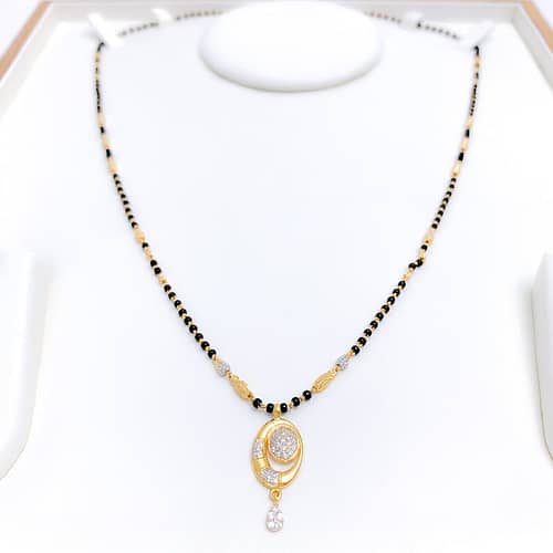 Asymmetrical CZ Mangalsutra - Image 3