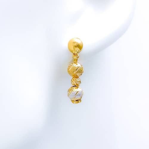 Modern Fancy Orb Earrings - Image 2