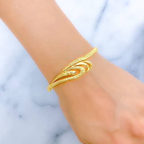 Reflective Wave Bangle Bracelet