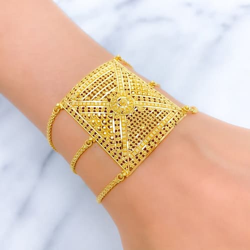 Extravagant Striped Statement Bracelet - Image 2