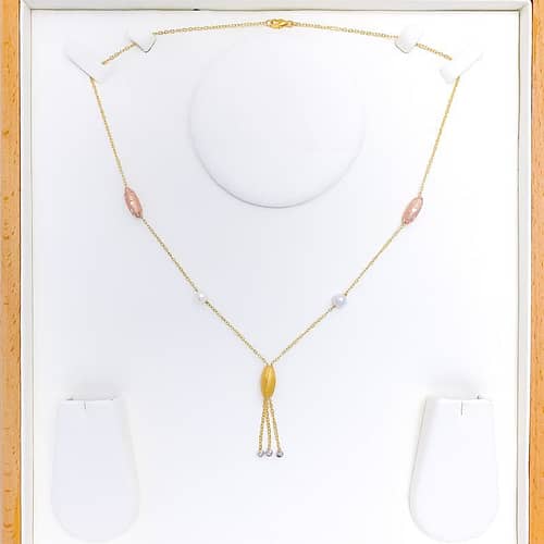 Dotted Oval Barrel Necklace - Image 4