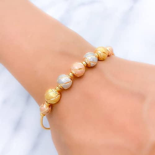 Striped ThreeTone Bangle Bracelet - Image 2