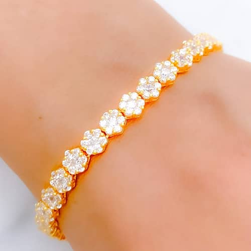 Impressive Floral Cluster CZ Bracelet - Image 2