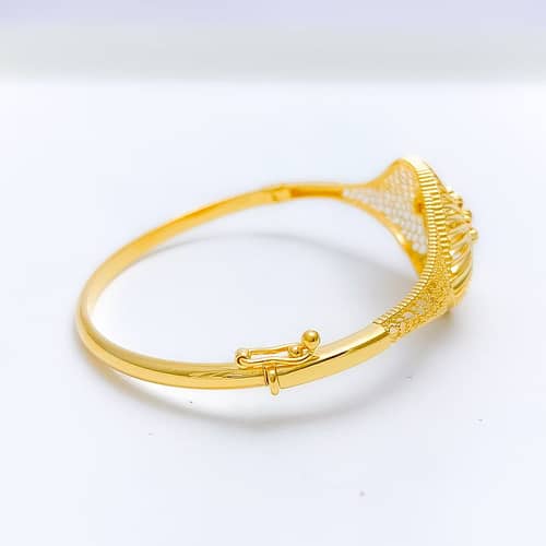 Royal Reflective Filigree Bangle Bracelet - Image 5