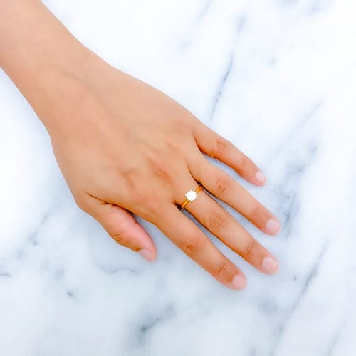 Dainty Lightweight CZ Stone Ring - Image 3