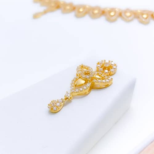 Graceful Interlinked Satin Finish CZ Set - Image 4