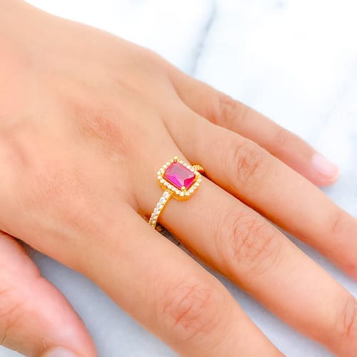 Stunning Fuchsia CZ Ring - Image 4