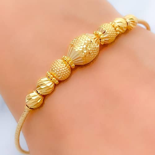 Textured Gold Bangle Bracelet - Image 2