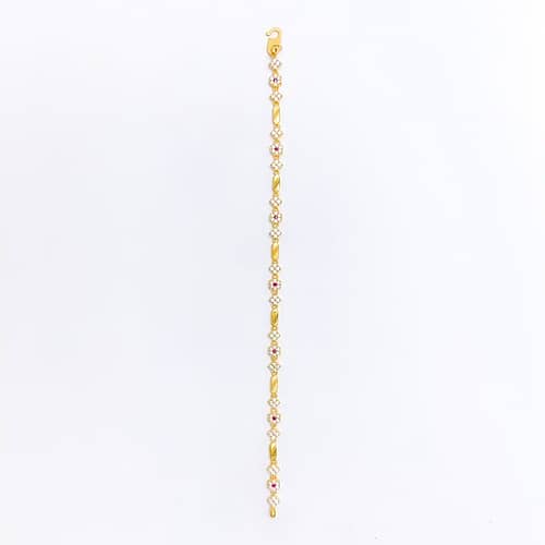Stylish Floral CZ Bracelet - Image 5