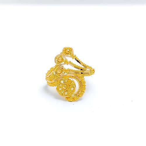 Ethereal Floral Feather Ring - Image 2