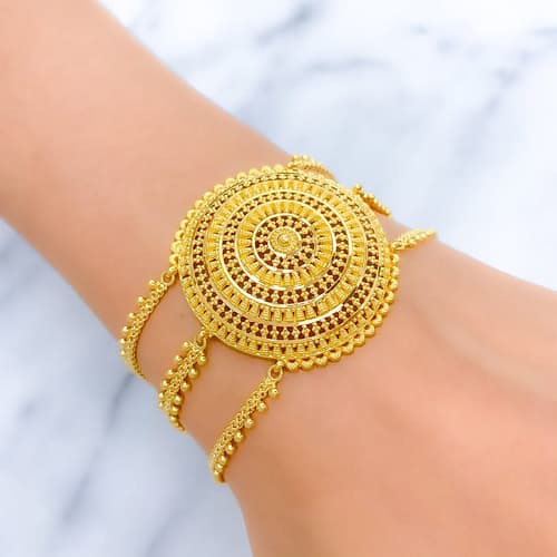 Royal Beaded Dome Statement Bracelet - Image 3
