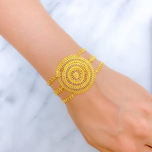 Royal Beaded Dome Statement Bracelet - Image 2