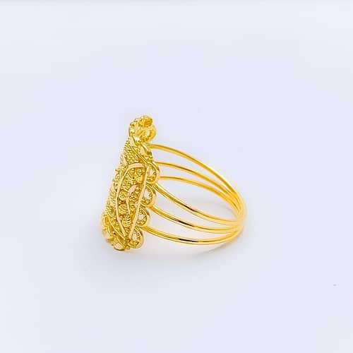 Evergreen Floral Square Ring
