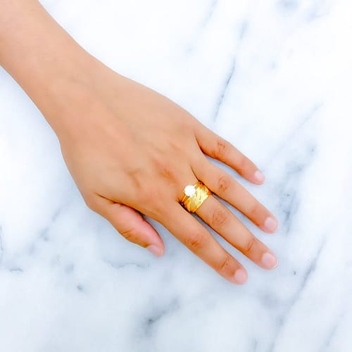 Sand Finish CZ Ring - Image 2