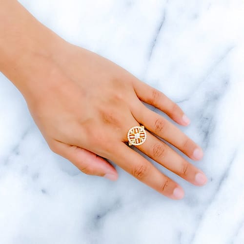 Stunning Halo Flower Ring - Image 5