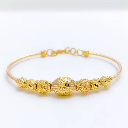 Textured Gold Bangle Bracelet - Image 6