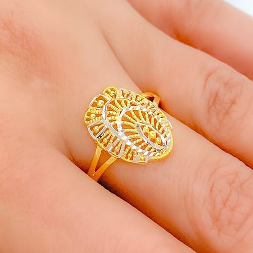Intricate Beaded TwoTone Ring - Image 4