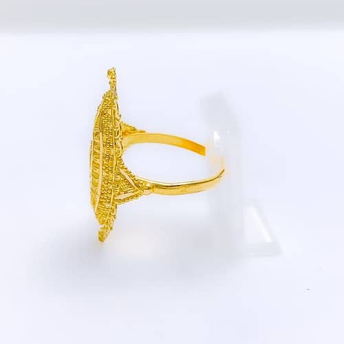 Fancy Traditional Elongated Dome Ring - Image 3