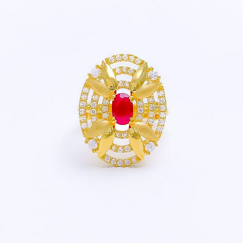 Contemporary Oval CZ Ring