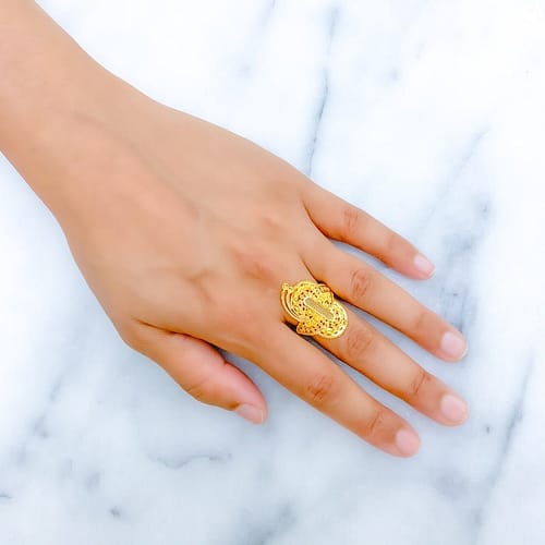 Fancy Oval Mesh Ring - Image 3