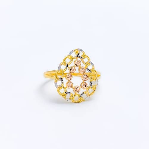Plush Beaded Pear Ring