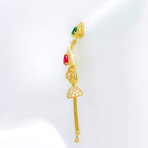 Contemporary Triangular CZ Earrings - Image 2