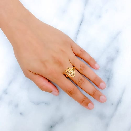 Intricate Beaded TwoTone Ring - Image 3
