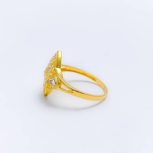 Exquisite TwoTone Flower Ring - Image 2