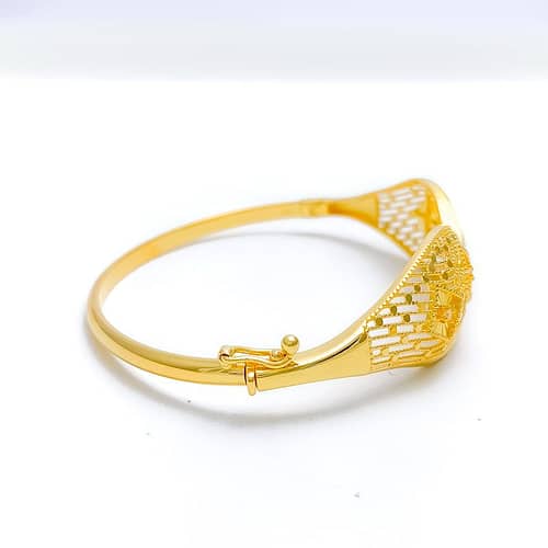 Refined Curved Mesh Bangle Bracelet - Image 5