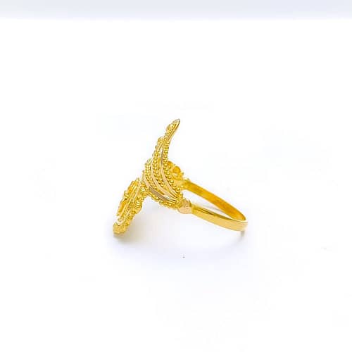 Ethereal Floral Feather Ring