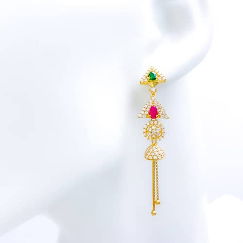 Contemporary Triangular CZ Earrings