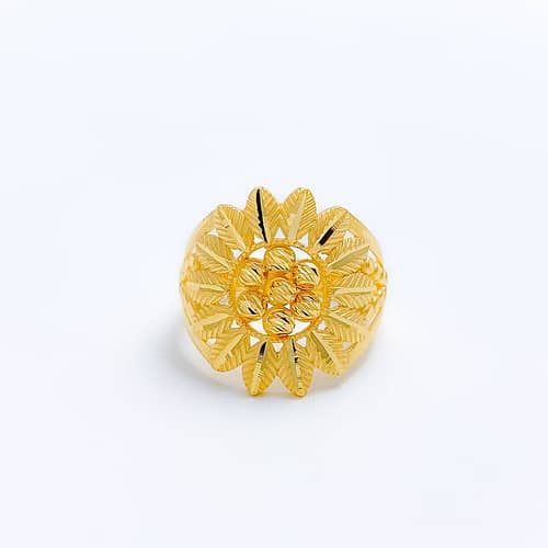 Radiant Floral Leaf Ring