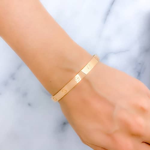 Distinct Engraved Rose Gold Cuff - Image 2