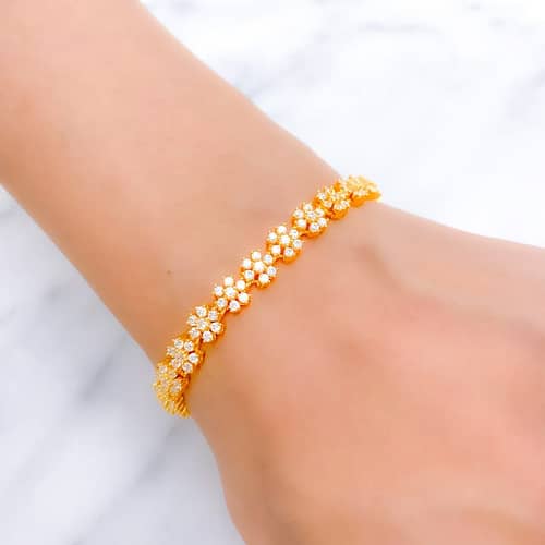 Exclusive Floral CZ Tennis Bracelet - Image 2