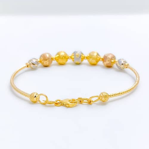 Elegant Floral Accented Bangle Bracelet - Image 2