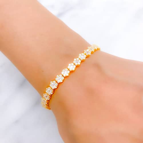 Impressive Floral Cluster CZ Bracelet