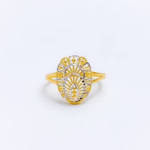 Intricate Beaded TwoTone Ring