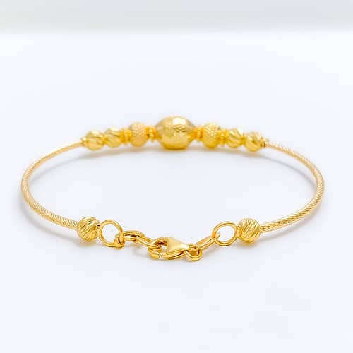 Textured Gold Bangle Bracelet - Image 4