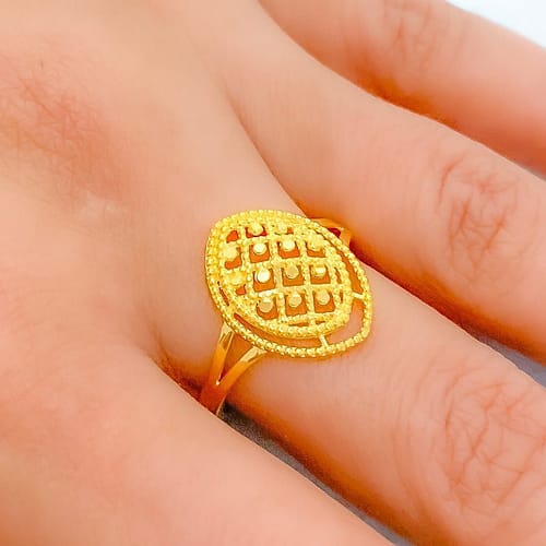 Netted Dotted Marquise Ring - Image 3