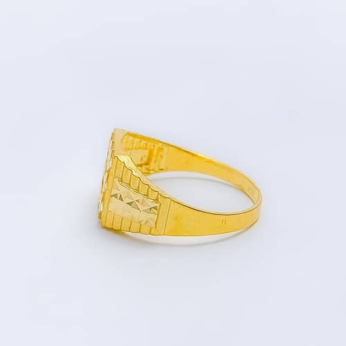 Textured Square Men's Ring - Image 2